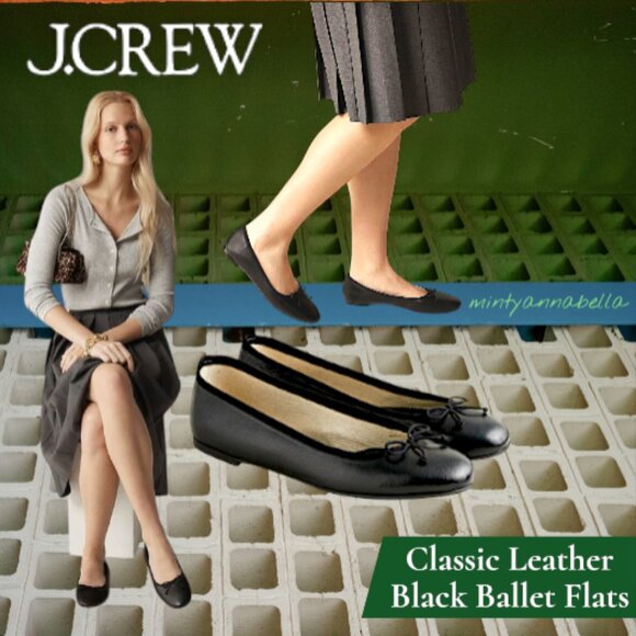 J. Crew Leather Ballet Flats - Picture 1 of 16